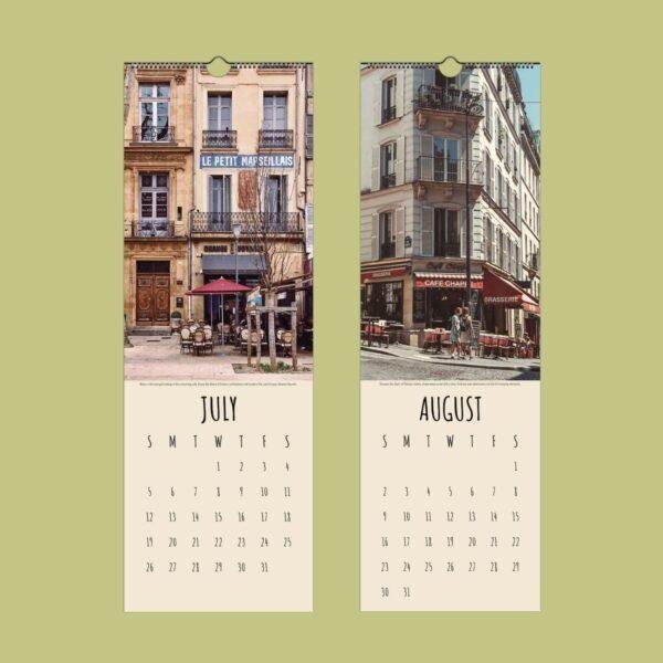 Parisian Dreams Wall Calendar – Paris Café Art, Eiffel Tower, Montmartre, Semi-Glossy Paper