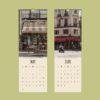 Parisian Dreams Wall Calendar – Paris Café Art, Eiffel Tower, Montmartre, Semi-Glossy Paper