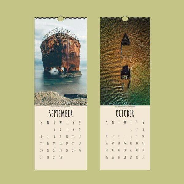 Shipwreck Beach Wall Calendar – Haunted Places, Lost Civilization, Underwater Ruins, Semi-Glossy Paper