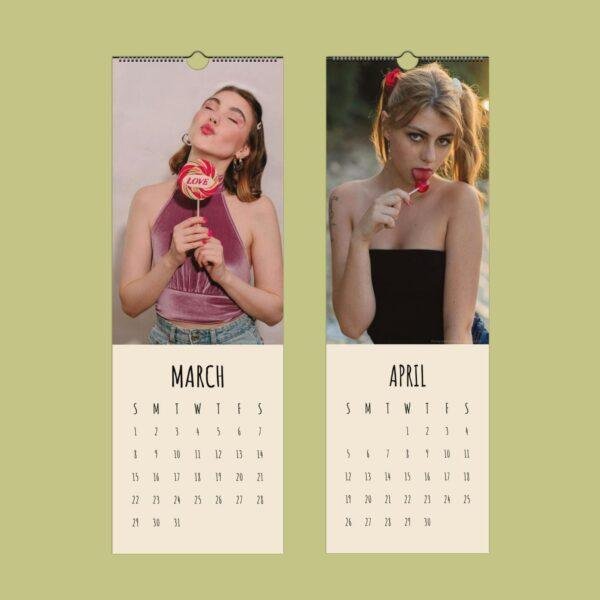 Pinup Wall Calendar - Sexy Retro Girl Pop Art, Colorful Candy Theme, Fun Women’s Decor, Unique Gift for Pinup Art Lovers