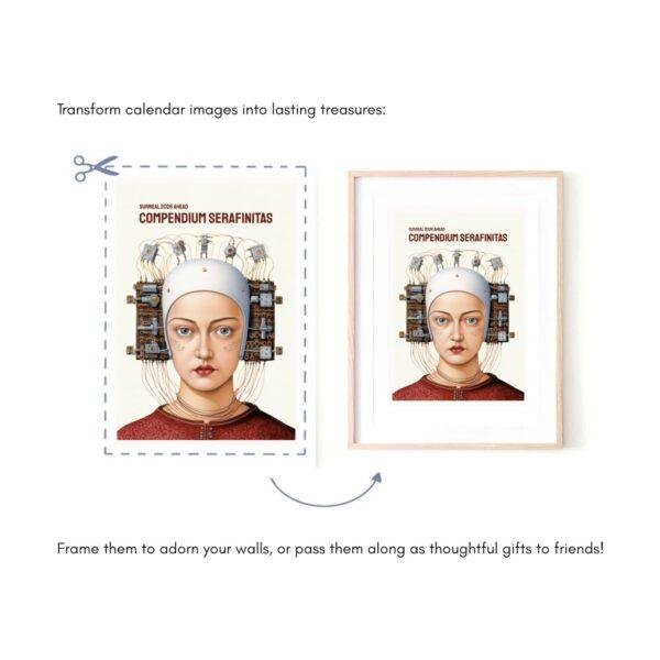 Surrealist Wall Calendar - Dali-Inspired Monthly Planner, Semi-glossy silk paper
