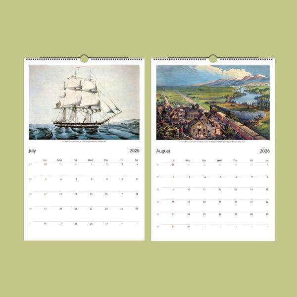 Currier & Ives Wall Calendar - American Artists, Heritage Decor, History Gift, Semi-Glossy Paper