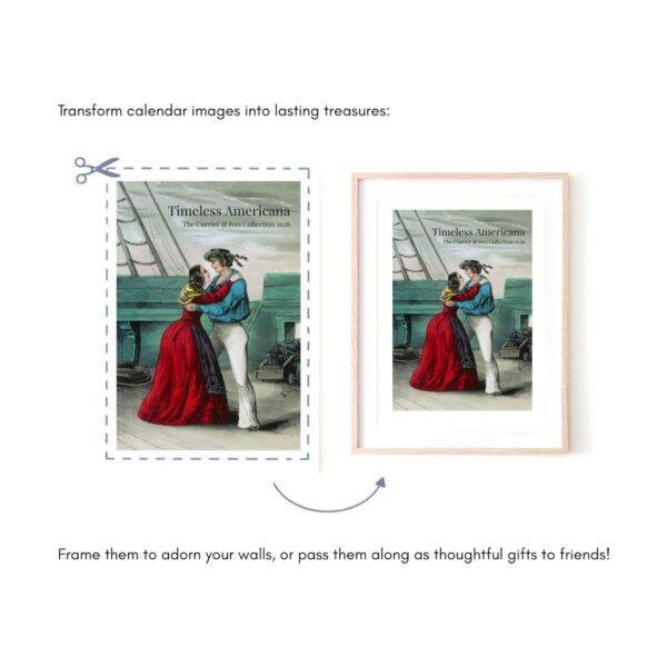 Currier & Ives Wall Calendar - American Artists, Heritage Decor, History Gift, Semi-Glossy Paper