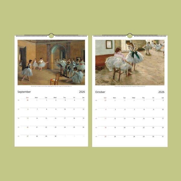 Edgar Degas Wall Calendar - Ballet Dancer, Impressionism Art, Semi-Glossy Paper