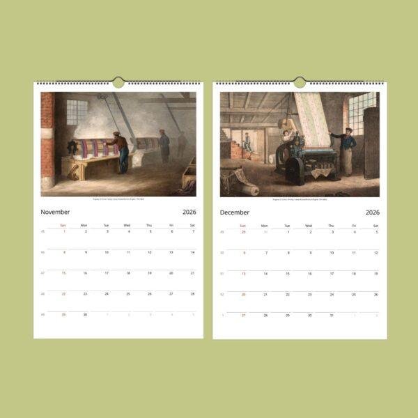 Cotton Industry Wall Calendar – American History, Textile Industries, Teacher Gift Ideas, Semi-Glossy Paper