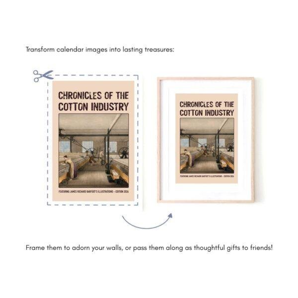 Cotton Industry Wall Calendar – American History, Textile Industries, Teacher Gift Ideas, Semi-Glossy Paper