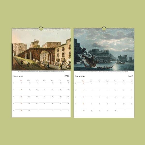 Ottoman Empire Art Wall Calendar – Mediterranean Style, Ancient Wonders, Italian Artist, Semi-Glossy Paper