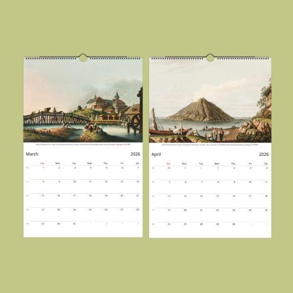 Ottoman Empire Art Wall Calendar – Mediterranean Style, Ancient Wonders, Italian Artist, Semi-Glossy Paper
