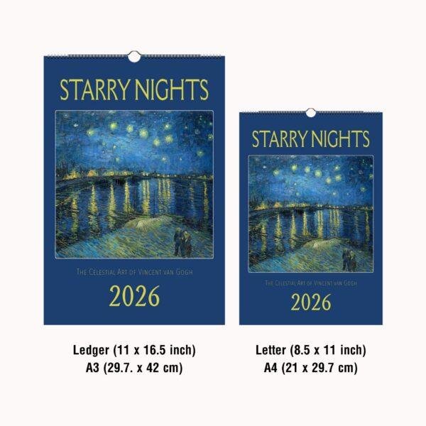 Vincent van Gogh Wall Calendar -Starry Night, Famous Painting, Semi-Glossy Paper
