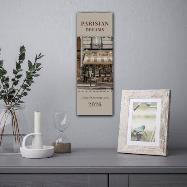 Parisian Dreams Wall Calendar – Paris Café Art, Eiffel Tower, Montmartre, Semi-Glossy Paper