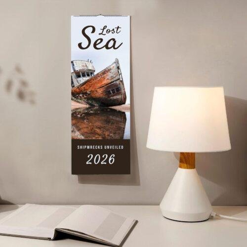 Shipwreck Beach Wall Calendar – Haunted Places, Lost Civilization, Underwater Ruins, Semi-Glossy Paper