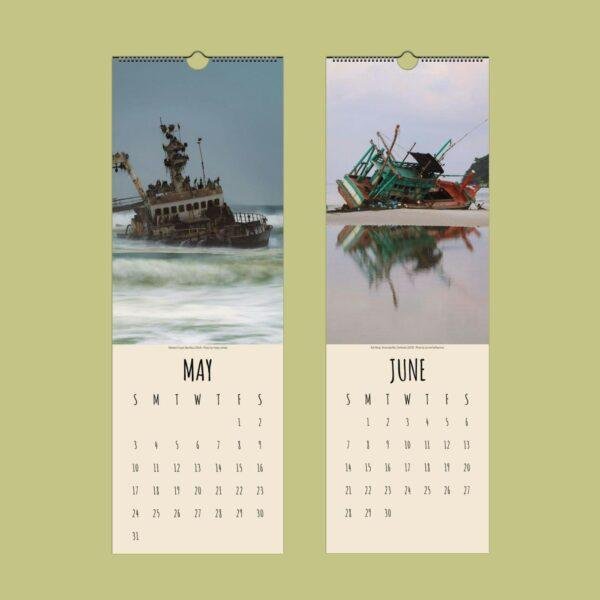 Shipwreck Beach Wall Calendar – Haunted Places, Lost Civilization, Underwater Ruins, Semi-Glossy Paper