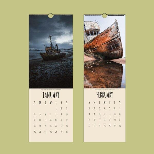 Shipwreck Beach Wall Calendar – Haunted Places, Lost Civilization, Underwater Ruins, Semi-Glossy Paper