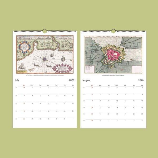 Antique World Map Calendar – Vintage Cartography, Country Atlas, Semi-Glossy Paper