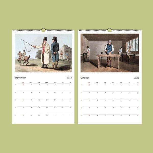 Costume of Yorkshire Wall Calendar – Traditional Cloth Dressers, History Lover Gift, Semi-Glossy Paper