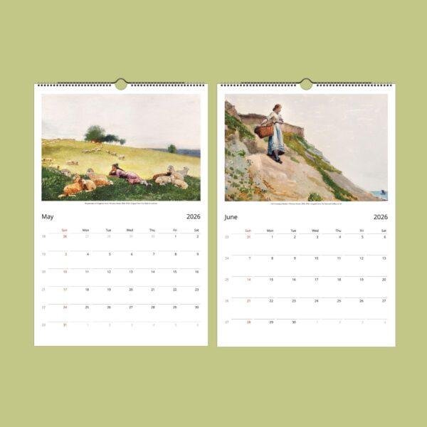 Winslow Homer Wall Calendar – Famous American Artist, Classic Paintings, Monthly Art Prints