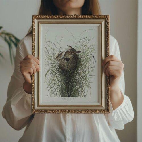Audubon Lesser Marsh Wren Print: Vintage Birds of America Wall Art