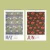 Botanical Calendar – Arts and Crafts, William Morris Style, Semi-Glossy Paper