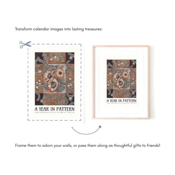 American Folk Art Wall Calendar – Pattern Design, Semi-Glossy Paper