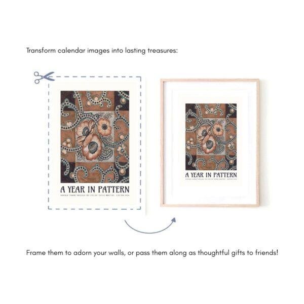 American Folk Art Wall Calendar – Pattern Design, Semi-Glossy Paper