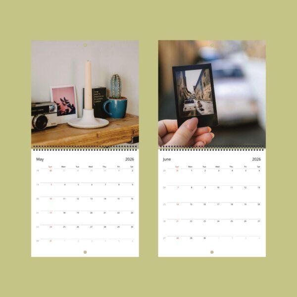 Retro Moments Polaroid Wall Calendar - Vintage Art, Minimalist Decor, Ideal Gift for Home or Office, Retro & Nostalgic Photography