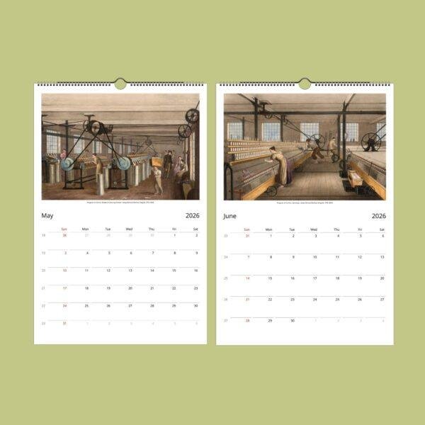 Cotton Industry Wall Calendar – American History, Textile Industries, Teacher Gift Ideas, Semi-Glossy Paper