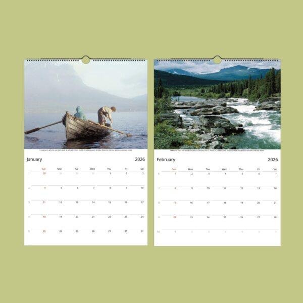 Swedish Calendar – Lapland Lakes Photography, Scandiavian Design, Semi-Glossy Paper