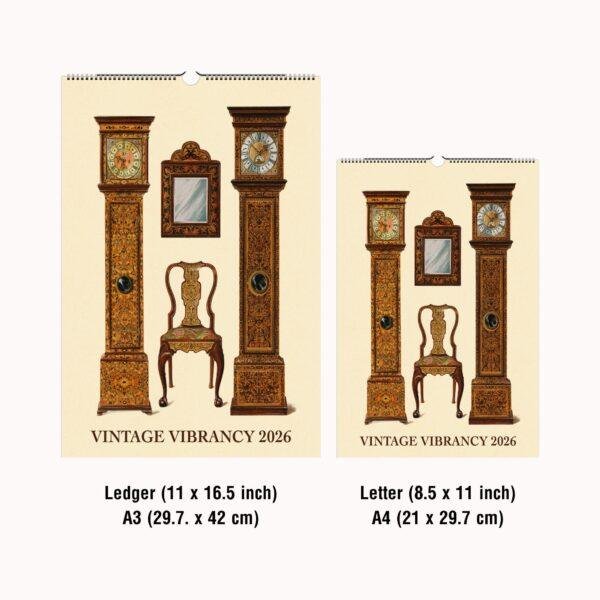 Victorian Calendar Bohemian Chic – Cottage Style Decor, Mid-Century, Antique Art, Thoughtful Gift