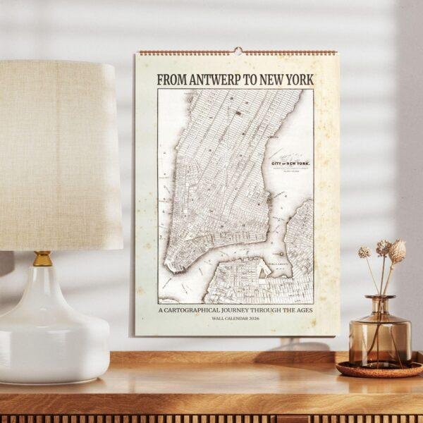 Antique World Map Calendar – Vintage Cartography, Country Atlas, Semi-Glossy Paper