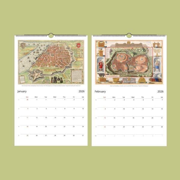 Antique World Map Calendar – Vintage Cartography, Country Atlas, Semi-Glossy Paper