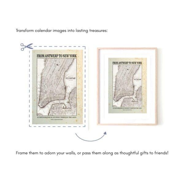 Antique World Map Calendar – Vintage Cartography, Country Atlas, Semi-Glossy Paper