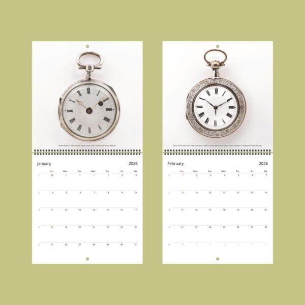 Pocket Watch Wall Calendar - Vintage Steampunk Horology Art