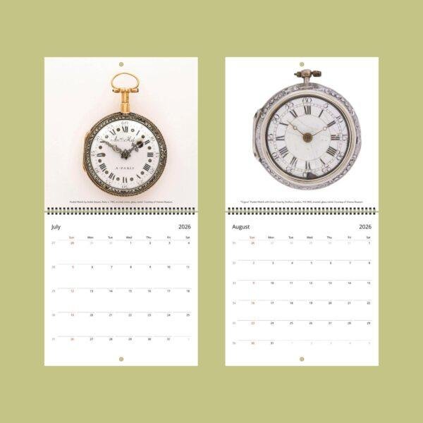 Pocket Watch Wall Calendar - Vintage Steampunk Horology Art