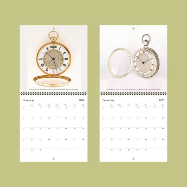 Pocket Watch Wall Calendar - Vintage Steampunk Horology Art