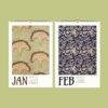 Botanical Calendar – Arts and Crafts, William Morris Style, Semi-Glossy Paper