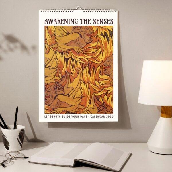 Botanical Calendar – Arts and Crafts, William Morris Style, Semi-Glossy Paper