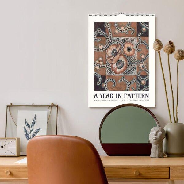 American Folk Art Wall Calendar – Pattern Design, Semi-Glossy Paper