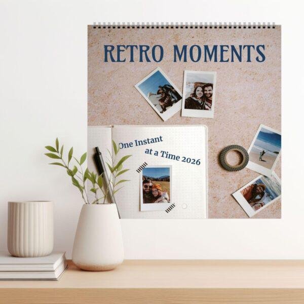 Retro Moments Polaroid Wall Calendar - Vintage Art, Minimalist Decor, Ideal Gift for Home or Office, Retro & Nostalgic Photography