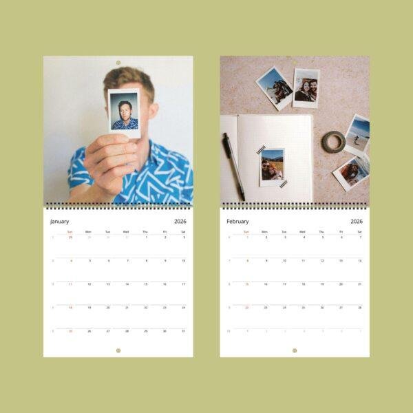 Retro Moments Polaroid Wall Calendar - Vintage Art, Minimalist Decor, Ideal Gift for Home or Office, Retro & Nostalgic Photography