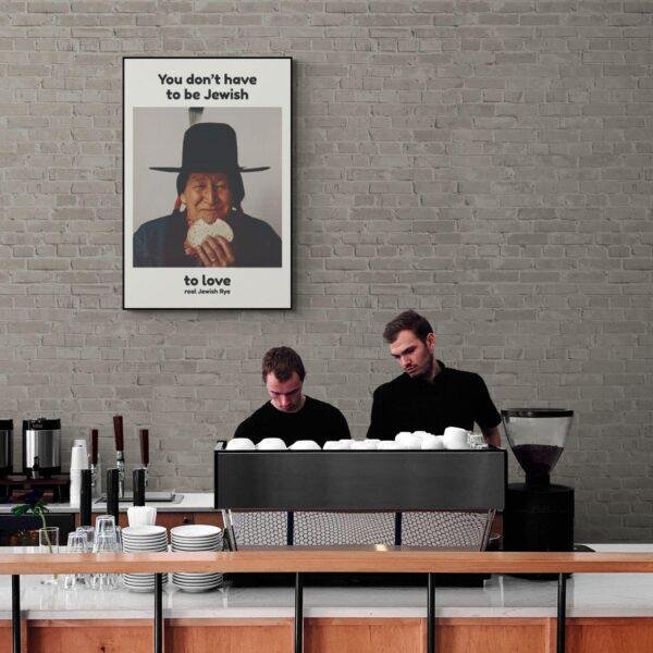 The Great Sandwich Smile – Retro Advertising, Nostalgic Decor Art Print (Cowboy Hat)