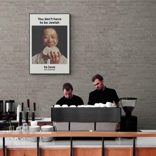 The Great Sandwich Smile – Retro Advertising, Nostalgic Decor Art Print (Asian Man)