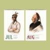 American Heritage Wall Calendar - Charles Bird King's First Nations Art, Semi-Glossy Paper
