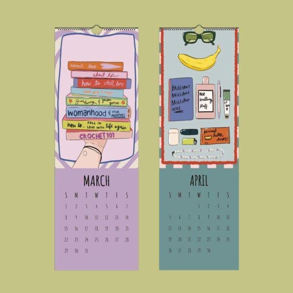 Women Power Monthly Calendar – Wall Calendar, Feminist Art, Empowered Women Gift