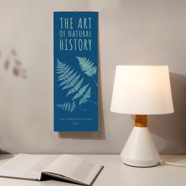 Blue Cyanotype Fern Wall Calendar Slimline – Botanical Art Print by Ella Hurd