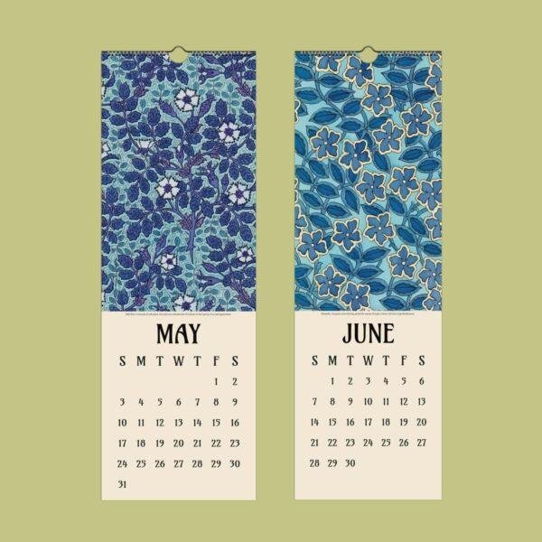 Eugène Grasset Wall Calendar – Swiss Artist, Floral Ornament, Art Nouveau Style, Semi-Glossy Paper