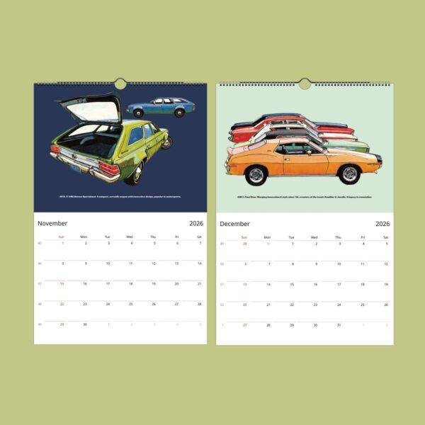 AMC Gremlin Wall Calendar – American Motors Gift for Guys, Classic Muscle Car Decor, 1970s Auto Art