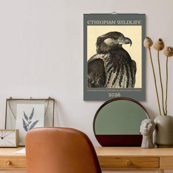 African Wildlife Calendar – Bird Illustrations, World Travel, Natural History Art, Semi-Glossy Paper