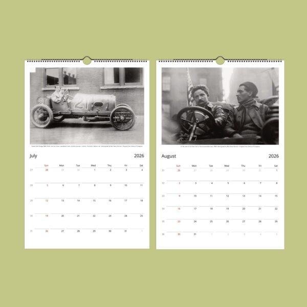 Vintage Race Car Wall Calendar – Antique Race Cars, Petrolhead Gift, Semi-Glossy Paper