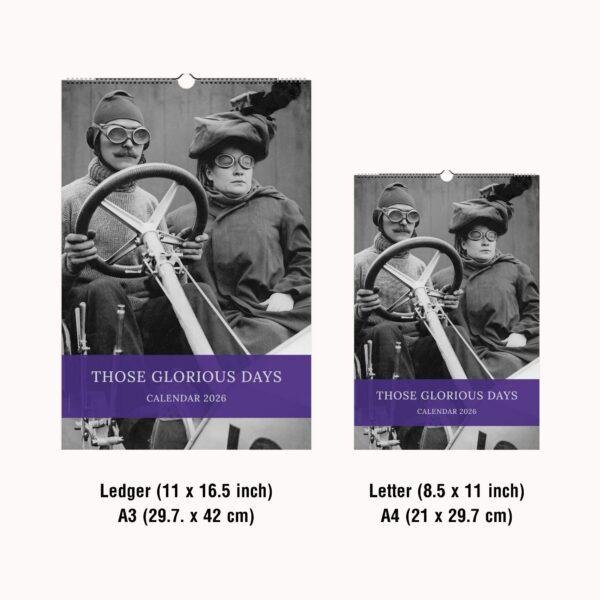 Vintage Race Car Wall Calendar – Antique Race Cars, Petrolhead Gift, Semi-Glossy Paper