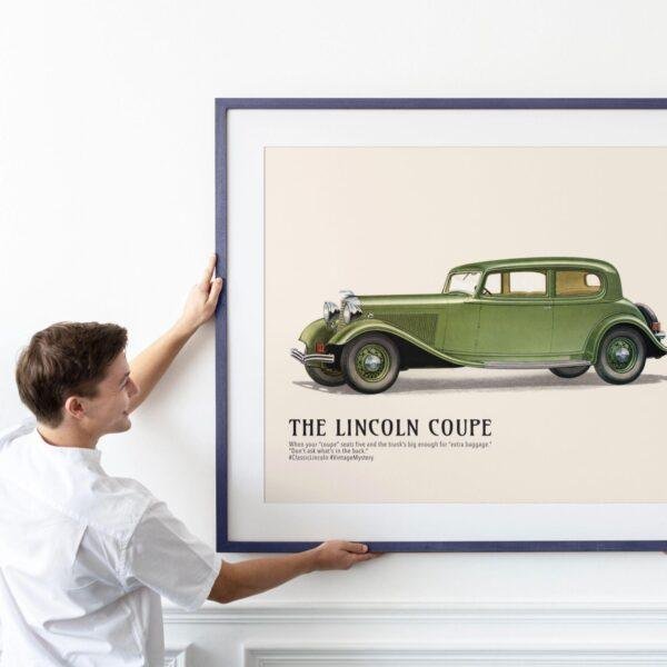 1933 Lincoln Coupe Poster - Classic American Car Decor